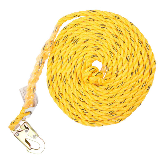 KSTRONG® 100 ft. Vertical Rope Lifeline, Locking Snap Hook on Anchor End, Other End Cut and Taped (ANSI)