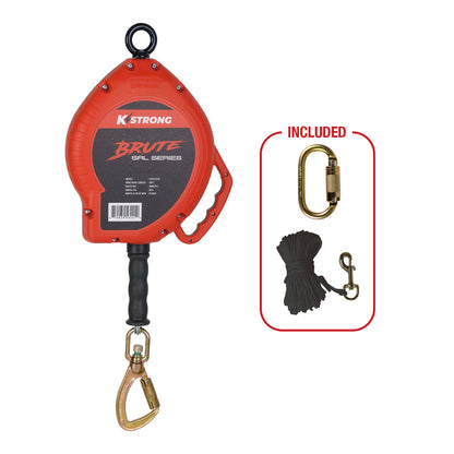 KSTRONG® BRUTE 50 ft. Cable SRL with Load Indicating Swivel Locking Carabiner, Installation Carabiner and Tagline (ANSI)